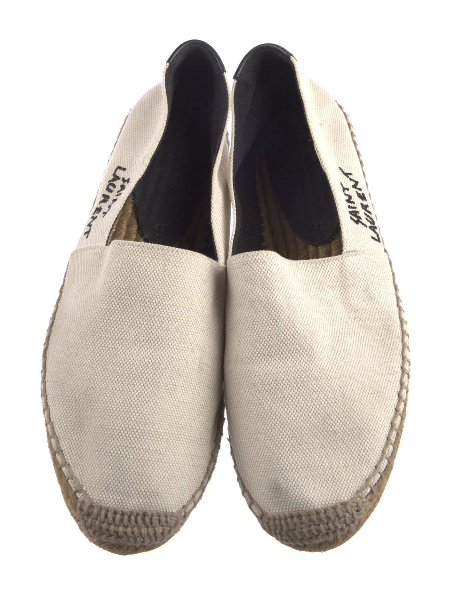 Saint Laurent Canvas Embroidered Accent Espadrilles